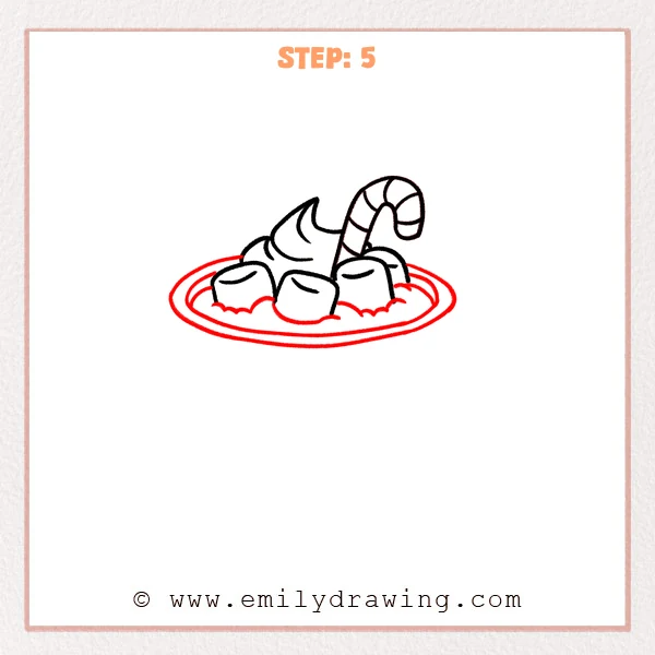 how to draw a hot chocolate - Step 5